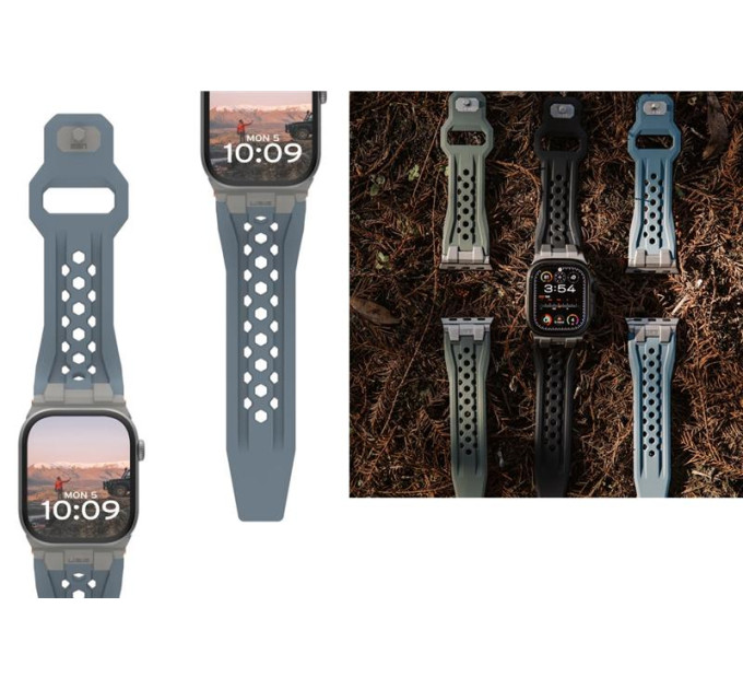 UAG Ремінець UAG для Apple Watch Ultra 2/Ultra-49-45-44mm, Monarch, Cloud Blue/Titanium