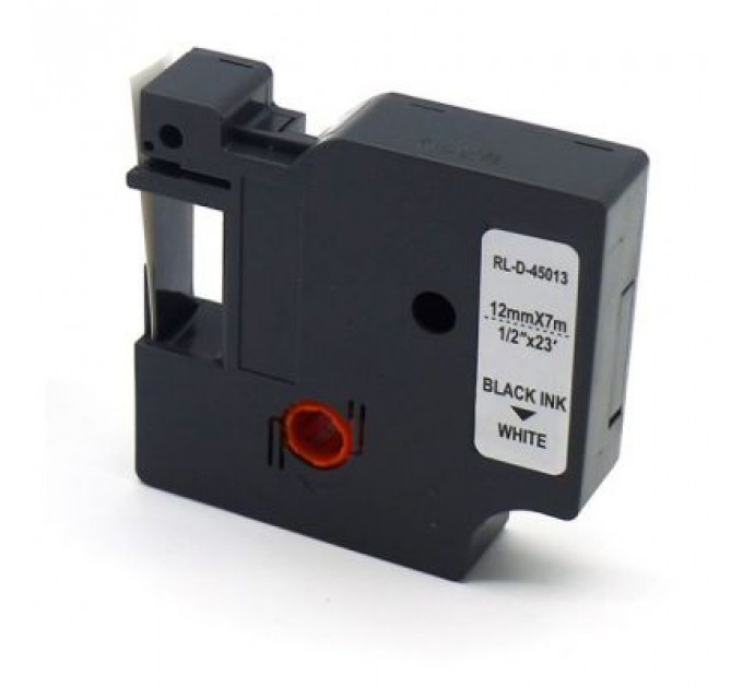 Стрічка для принтера етикеток UKRMARK RL-D-45013P-BK/WT, аналог DYMO S0720530, 12мм х 7м. (900295)