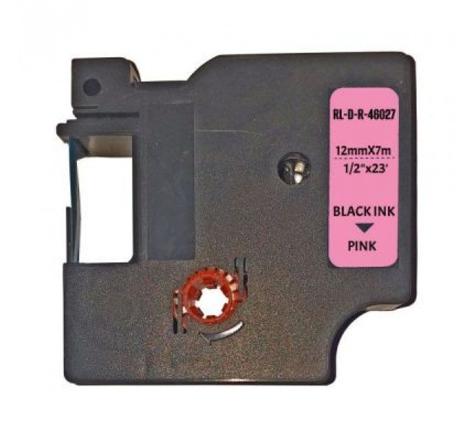 Стрічка для принтера етикеток UKRMARK RL-D-R-46027-BK/PK шовкова стрічка. для DYMO серії D1. 12мм (900310)