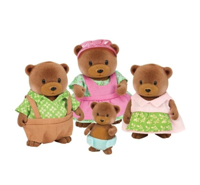 Li`l Woodzeez Набір фігурок Li`l Woodzeez Сім'я Ведмедів 4од, книжка EN