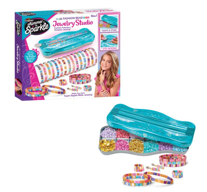 Cra-Z-Art Набір для виготовлення браслетів Cra-Z-Art Dots & Dashes Tila Bead Bracelet Studio з намистинами
