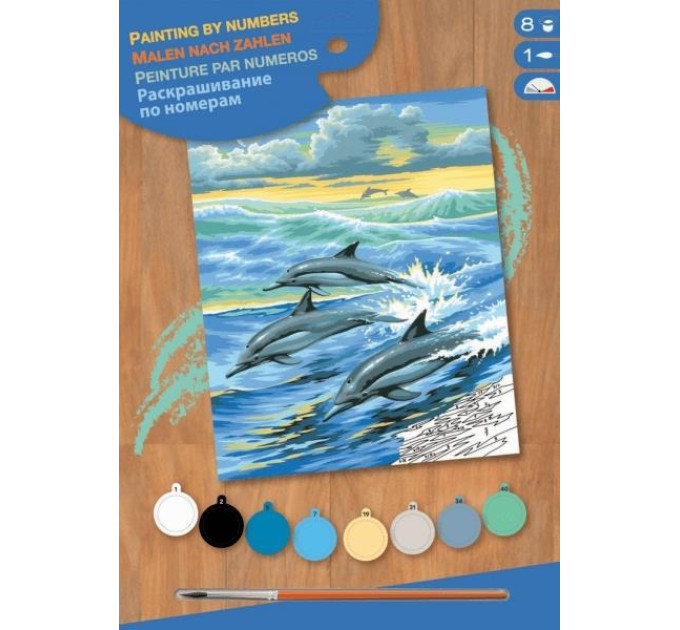 Sequin Art Набір для творчості Sequin Art Painting by numbers Junior Дельфіни 23*30см