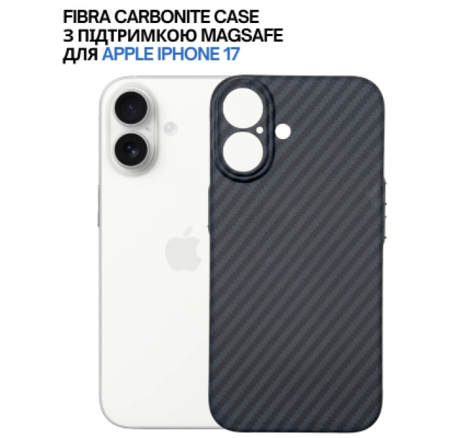 BeCover Чохол до мобільного телефона BeCover FIBRA Carbonite MagSafe Apple iPhone 17 Black (715406)