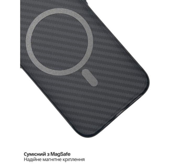 BeCover Чохол до мобільного телефона BeCover FIBRA Carbonite MagSafe Apple iPhone 17 Pro Max Black (715410)