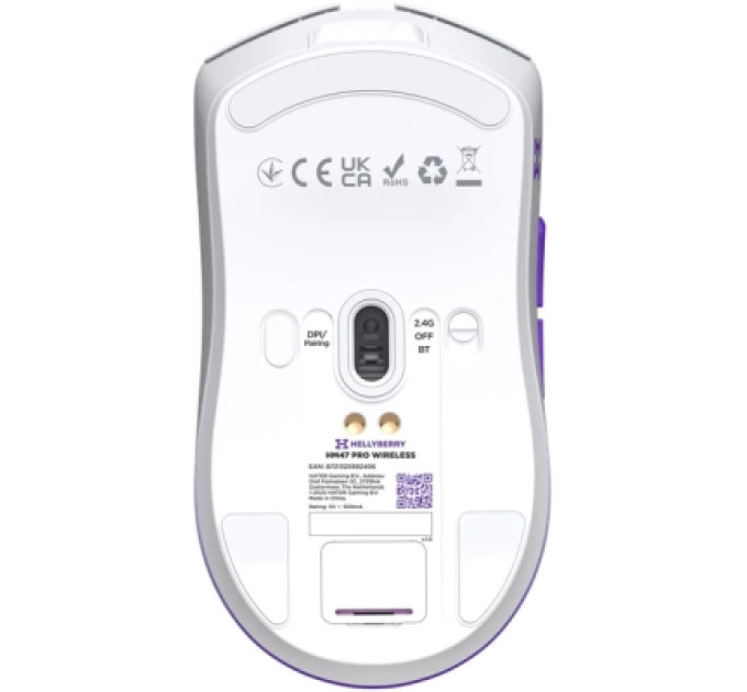 Hator Мишка Hator Hellyberry HM47 Pro RGB Wireless/Bluetooth/USB White/Violet (HM47PRO_white_violet)