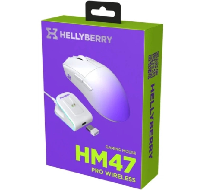 Hator Мишка Hator Hellyberry HM47 Pro RGB Wireless/Bluetooth/USB White/Violet (HM47PRO_white_violet)