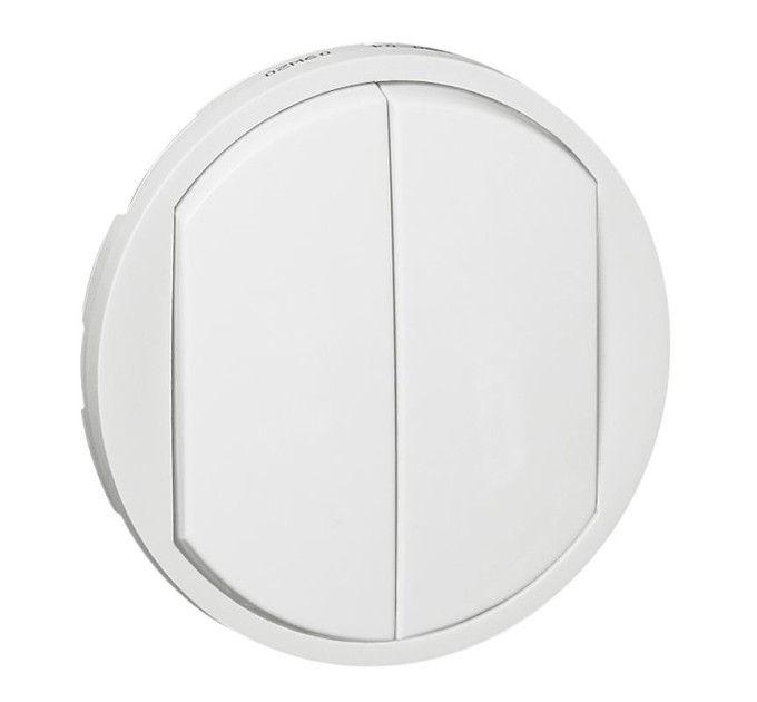 Legrand Furniture Лицьова панель 2-клавішного вимикача Legrand Celiane, білий