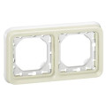 Legrand Furniture Супорт з рамкою для вбудованого монтажу Legrand Plexo, 2 пости, горизонтальна установка, білий