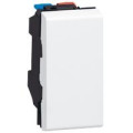 Legrand SCS Вимикач Legrand Mosaic, без фіксації, 1 клавішний, 6А, 250В, з безгвинтовими зажимами, білий