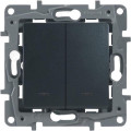 Legrand Furniture Вимикач 2-клавішний з підсвіткою Legrand Etika, антрацит