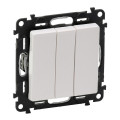 Legrand Furniture Вимикач 3-клавішний з підсвіткою Legrand Valena LIFE, 10АХ, 250V, білий
