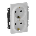 Legrand Furniture Розетка подвійна зі шторками 2К+З Legrand Valena LIFE, 16А, 250V, автоматичні клеми, білий