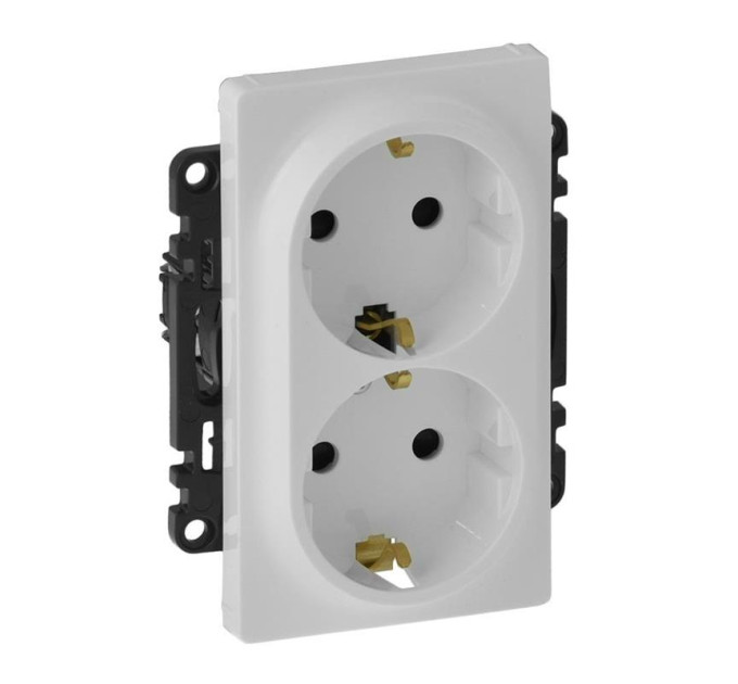 Legrand Furniture Розетка подвійна зі шторками 2К+З Legrand Valena LIFE, 16А, 250V, автоматичні клеми, білий