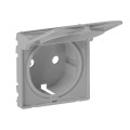 Legrand Furniture Лицьова панель силової розетки Schuko з кришкою Legrand Valena LIFE, IN*MATIC, алюміній