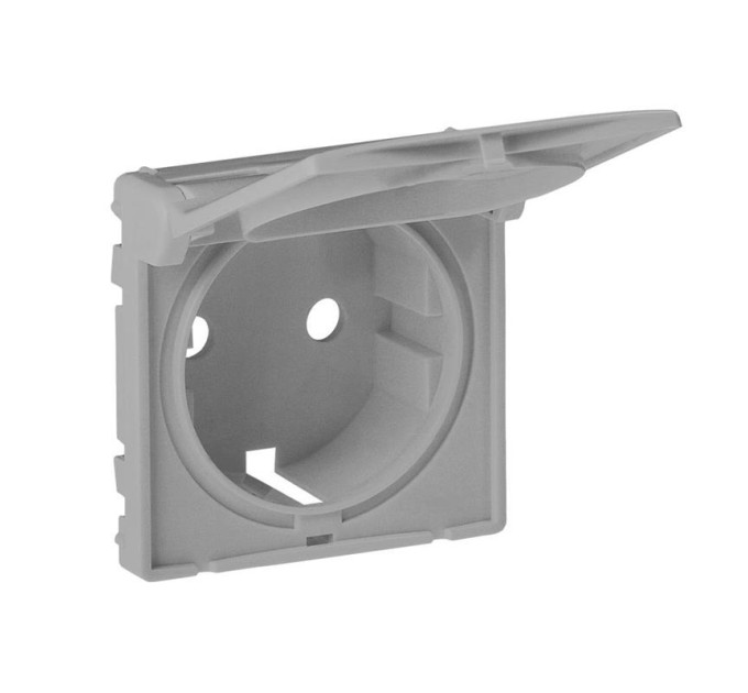 Legrand Furniture Лицьова панель силової розетки Schuko з кришкою Legrand Valena LIFE, IN*MATIC, алюміній