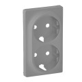 Legrand Furniture Лицьова панель подвійної розетки Schuko Legrand Valena LIFE, IN*MATIC, алюміній
