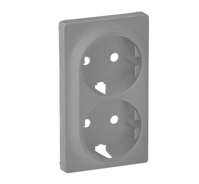 Legrand Furniture Лицьова панель подвійної розетки Schuko Legrand Valena LIFE, IN*MATIC, алюміній