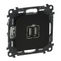 Legrand Furniture Розетка подвійна USB для зарядки Legrand Valena ALLURE, антрацит