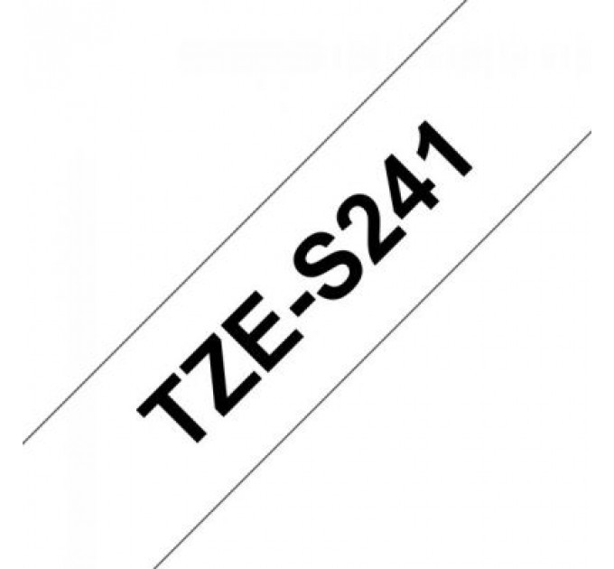 Стрічка для принтера етикеток UKRMARK B-S-T241P-BK/WT, сумісна з TZES241, 18мм х 8м. black on white (900607)