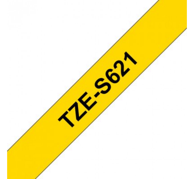 Стрічка для принтера етикеток UKRMARK B-S-T621P-BK/YE, сумісна з TZES621, 9мм х 8м. black on yellow (900606)