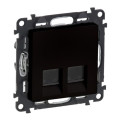 Legrand Furniture Розетка подвійна RJ45 кат. 5e UTP Legrand Valena Life, з накладками, матовий чорний