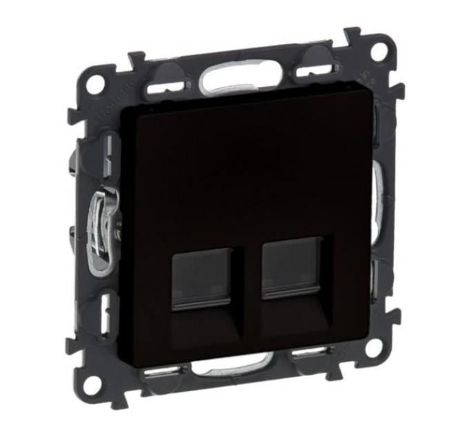 Legrand Furniture Розетка подвійна RJ45 кат. 5e UTP Legrand Valena Life, з накладками, матовий чорний