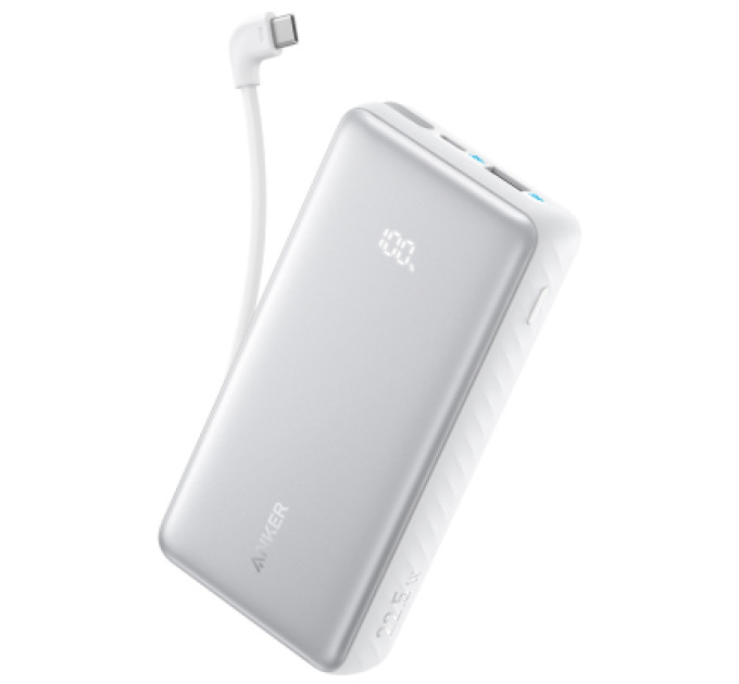 Anker Батарея універсальна Anker 10000mAh 22.5W Built-In USB-C Cable White (A110DH21)