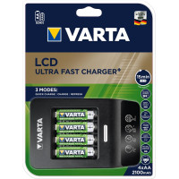 Зарядний пристрій для акумуляторів Varta LCD Ultra Fast Plus Charger +4*AA 2100 mAh (57685101441)