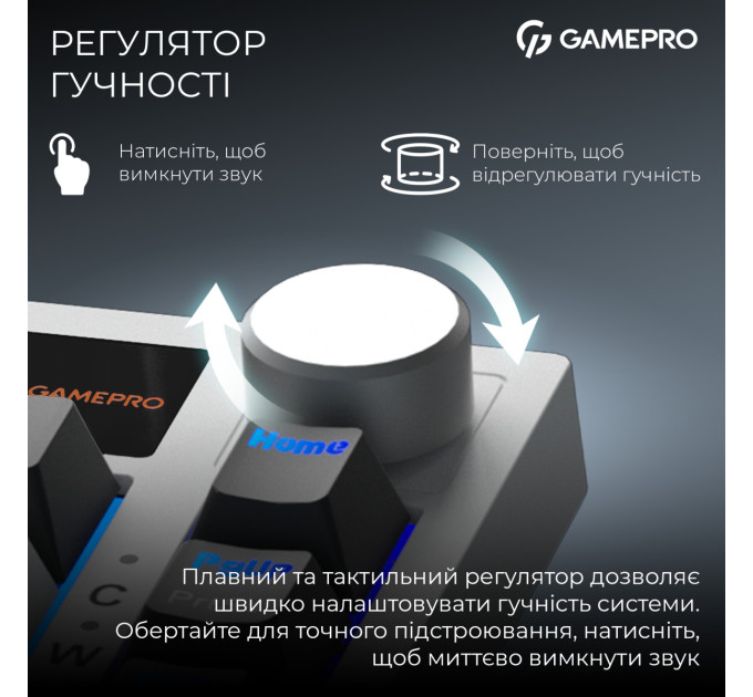 GamePro Клавіатура бездротова GamePro Asgard Valhalla QLAB Sakura Switch White With Display (MK160-W-D-QS-PRO)