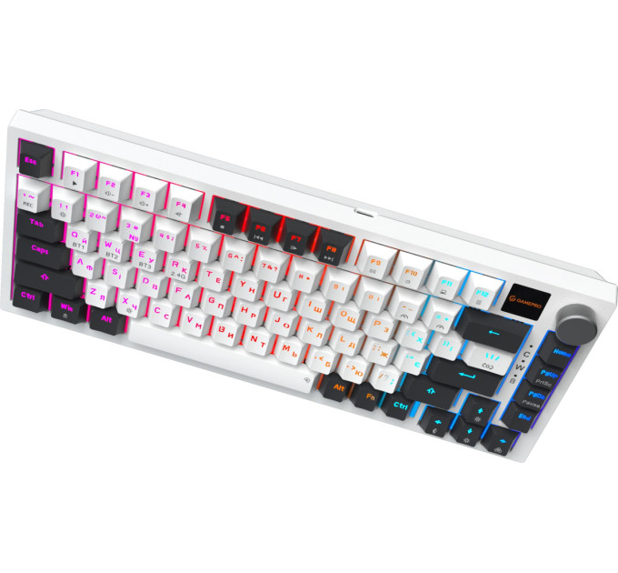 GamePro Клавіатура бездротова GamePro Asgard Valhalla QLAB Sakura Switch White With Display (MK160-W-D-QS-PRO)