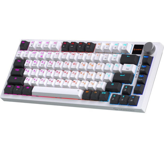 GamePro Клавіатура бездротова GamePro Asgard Valhalla QLAB Sakura Switch White With Display (MK160-W-D-QS-PRO)