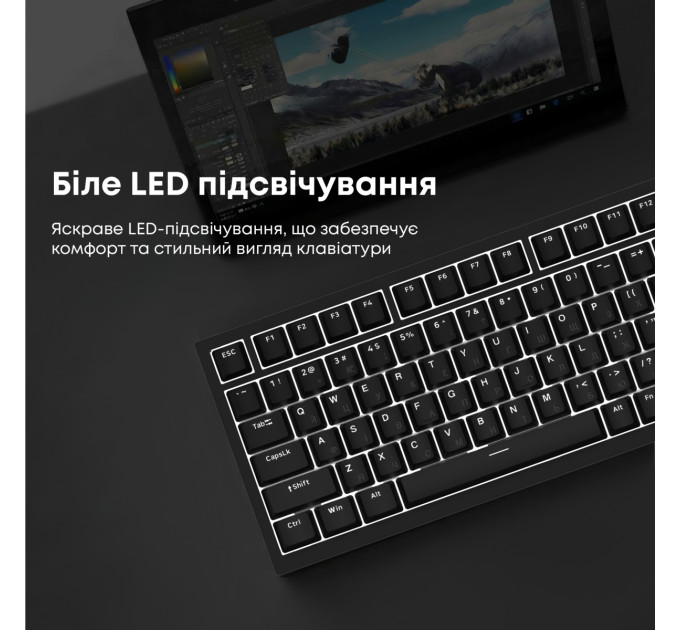 Ajazz Клавіатура Ajazz AK820 Red Switch Black USB-C (AK820-R-B)