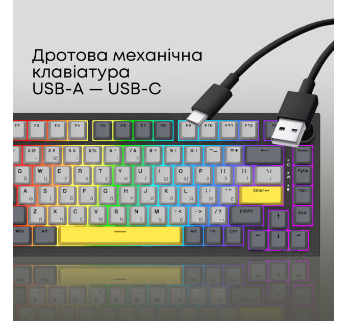 Ajazz Клавіатура Ajazz AK820 Sea Salt Switch Black USB-C (AK820-SS-BGY)