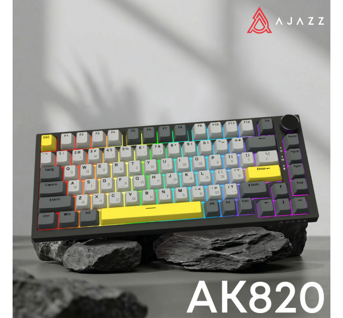 Ajazz Клавіатура Ajazz AK820 Sea Salt Switch Black USB-C (AK820-SS-BGY)