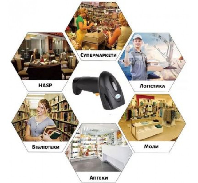 Сканер штрих-коду UKRMARK EV-B208 2D, Bluetooth, USB (900503)
