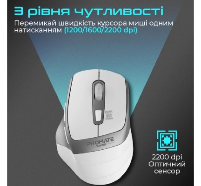 Мишка Promate Samit Wireless White (samit.white)