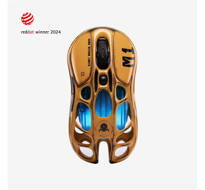GravaStar Миша GravaStar Mercury M1 Pro, magnesium alloy body, BT/WL/USB-A, RGB, Battle-Worn Yellow