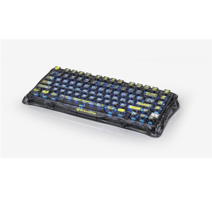 GravaStar Клавіатура механічна GravaStar Mercury K1 Lite 80keys, GravaStar x BSUN Grey, BT/WL/USB, чорний