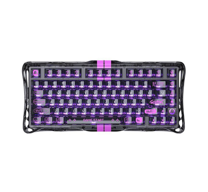 GravaStar Клавіатура магнітна GravaStar Mercury V75 Lite 75keys, Blackcore, USB-A, Transparent Black