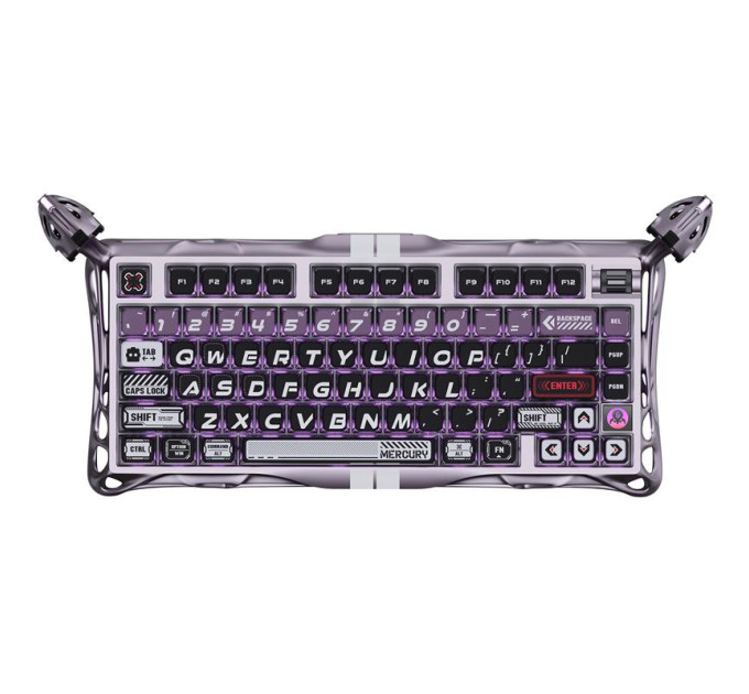 GravaStar Клавіатура магнітна GravaStar Mercury V75 Pro 80keys, GravaStar x Gateron Jade Gaming, USB-A, 8k, RGB, Iron Purple