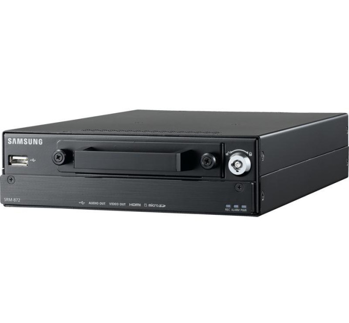 HANWHA TECHWIN Відеореєстратор транспортний Hanwha SRM-872, 8ch, 1HDD/SDD, 8PoE, 5MP~CIF, GPS, Gmap, Heater