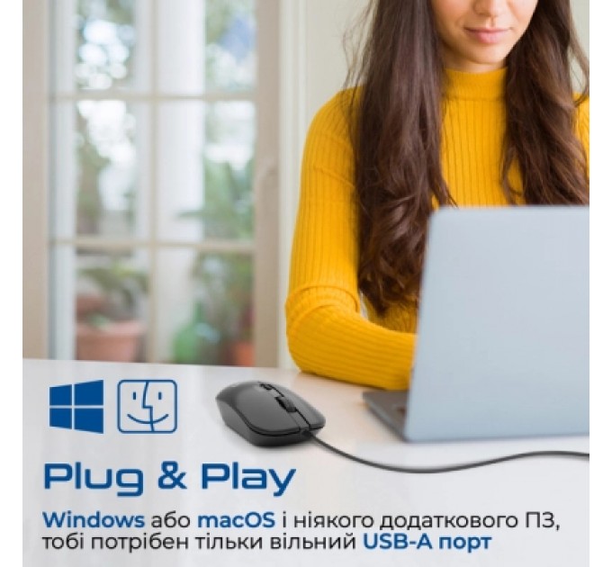 Мишка Promate CM-2400 USB Black (cm-2400.black)