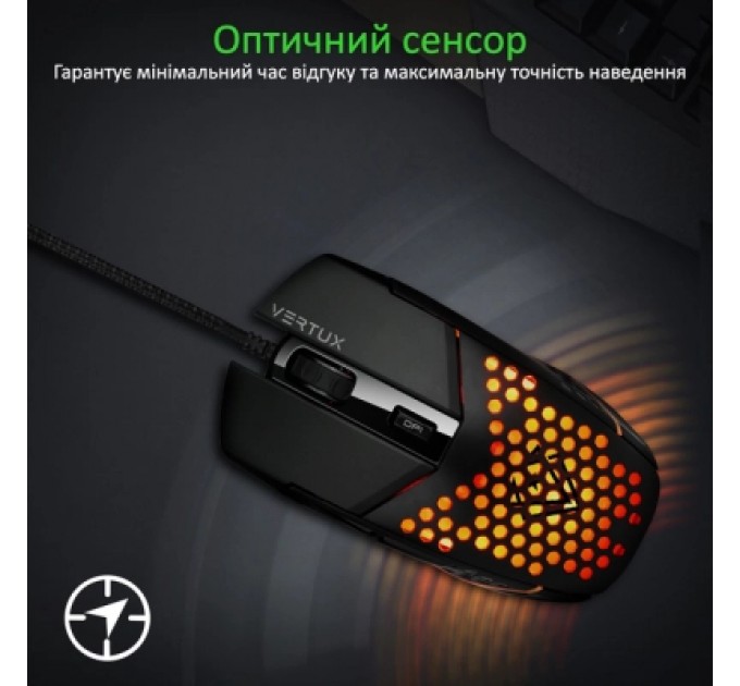 Мишка Vertux Katana USB Black (katana.black)