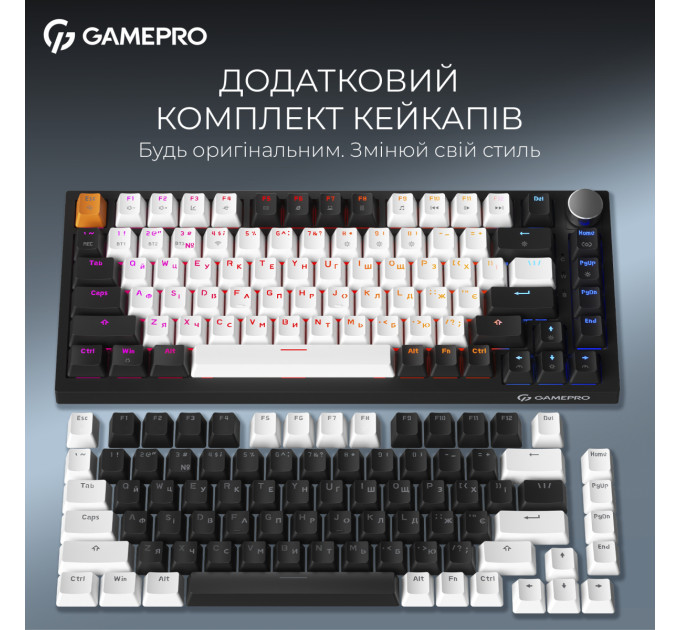 GamePro Клавіатура бездротова GamePro Asgard Valhalla QLAB Sakura Switch Black (MK160-B-QS-PRO)