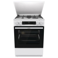 Плита Gorenje комбінована, 71л, 60x60см, дисплей, чавун,з кришкою, програматор IconLed, білий