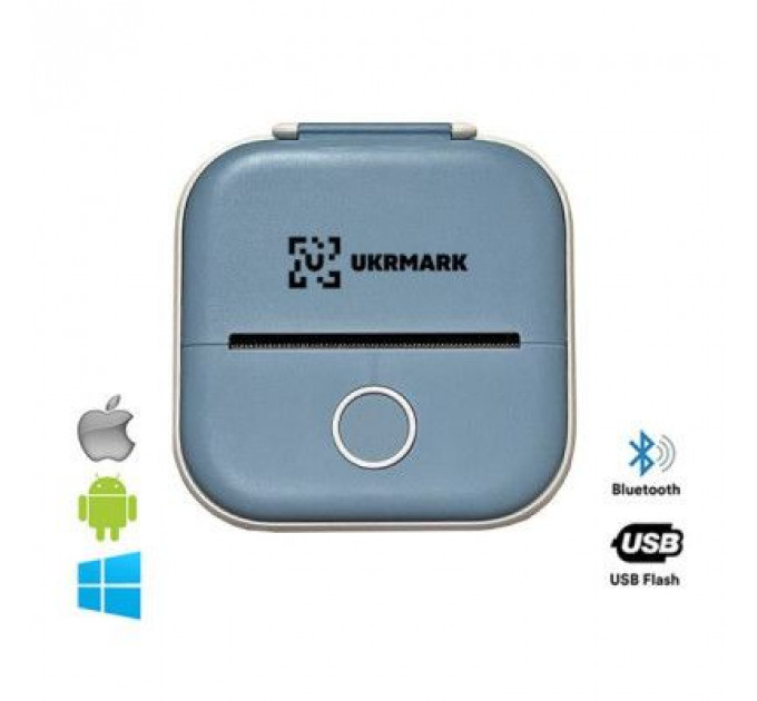 Принтер чеків UKRMARK P02BL Bluetooth, блакитний (900936)