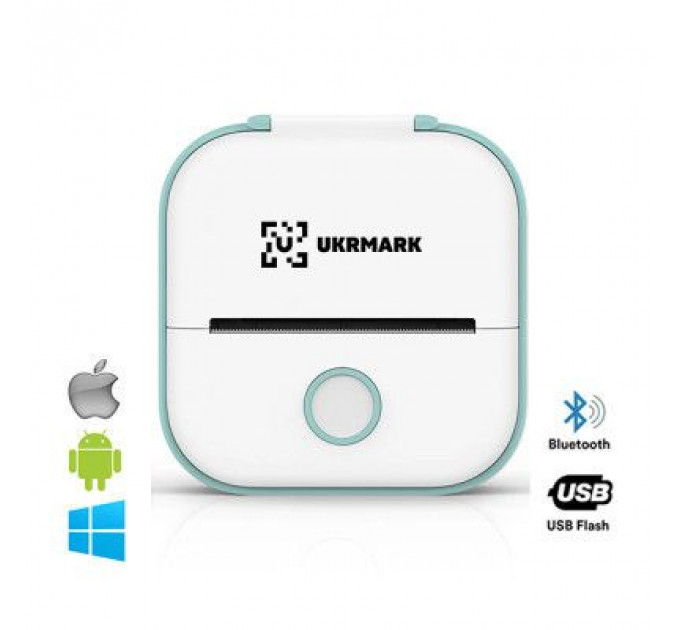 Принтер чеків UKRMARK P02GN Bluetooth, біло-зелений (900912)