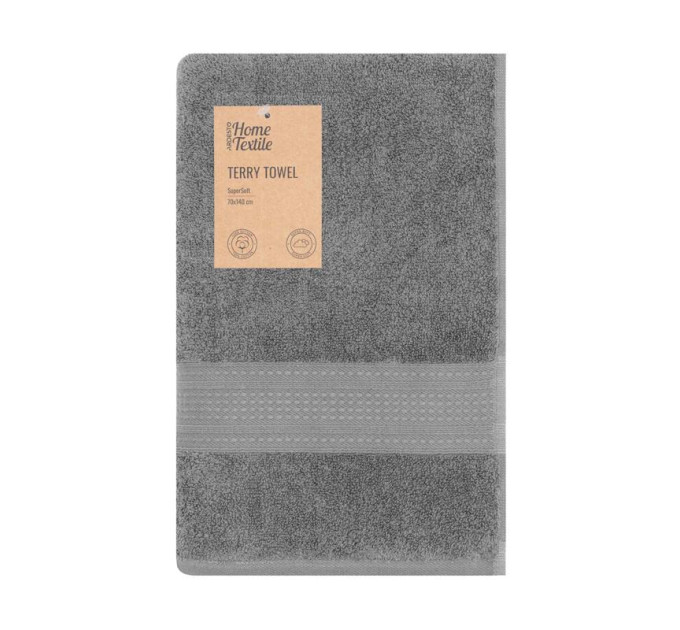 ARDESTO Textiles Рушник махровий ARDESTO SuperSoft 70х140см, 100% бавовна, сірий