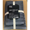 ARDESTO Textiles Набір рушників махрових ARDESTO Cloud 50х90см, 70х130см, 2шт, 100% бавовна, cірий