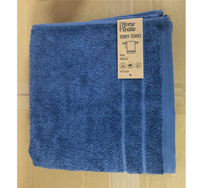 ARDESTO Textiles Рушник махровий ARDESTO Ritual 50х90см, 100% бавовна, синій
